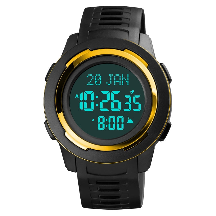 skmei-1729-qibla-calendar-timing-multifunctional-led-digital-display-luminous-electronic-watchgold-and-black