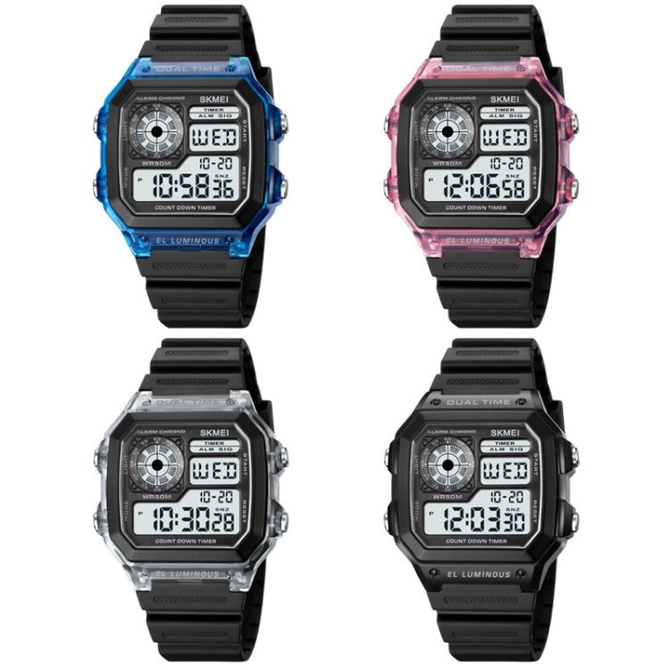 SKMEI 1998 Transparent Shell Ice Sensor Outdoor Sports Waterproof Multi-function Watch(Black)
