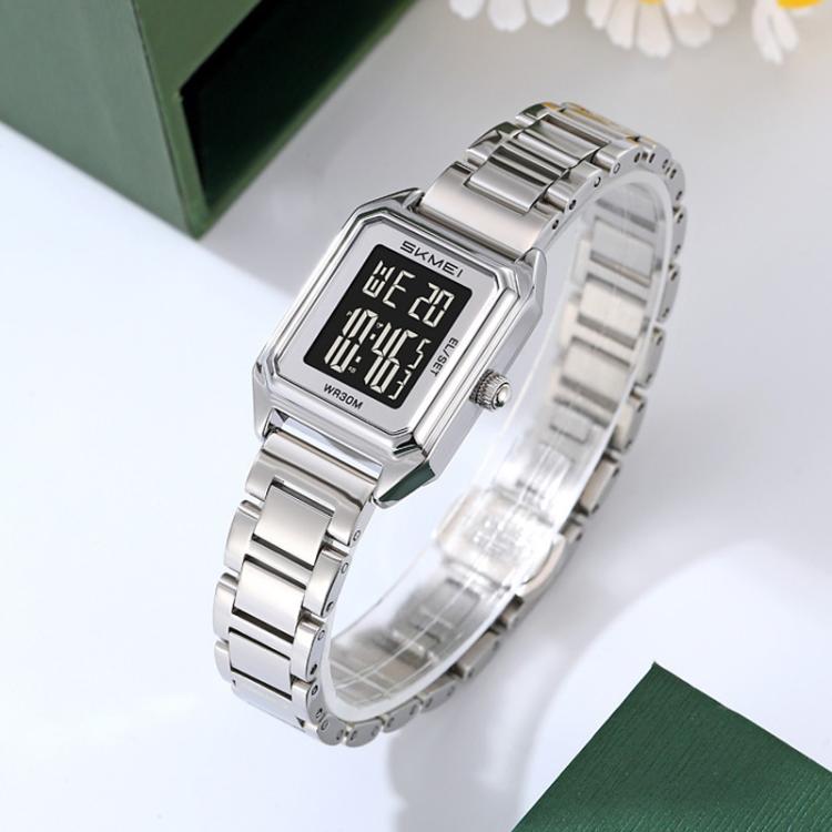 skmei-2493-small-women-electronic-watch-square-steel-strap-watch-style-silver-case-black