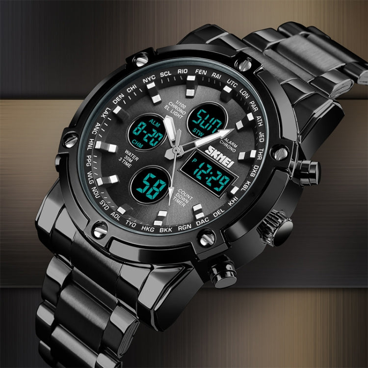 skmei-1389-multifunctional-men-business-digital-watch-30m-waterproof-large-dial-wrist-watch-with-stainless-steel-watchband-silver