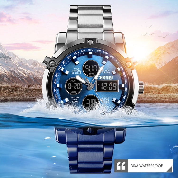 skmei-1389-multifunctional-men-business-digital-watch-30m-waterproof-large-dial-wrist-watch-with-stainless-steel-watchband-silver